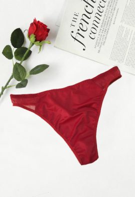 DIM Dark Red No Show Thong Panty