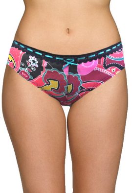 2-Ladies Fishnet Superb Embroidery Bridal Panties