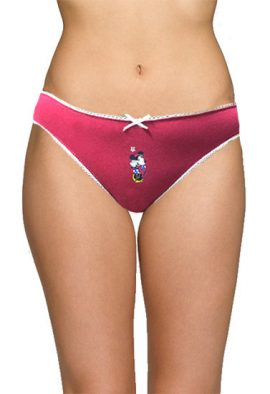 Disney White Trimmed Perfect Fitted Red Cotton Panty