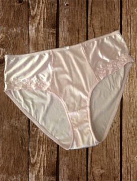 Baby Pink Side Floral Design Plus Size Bikini Panty