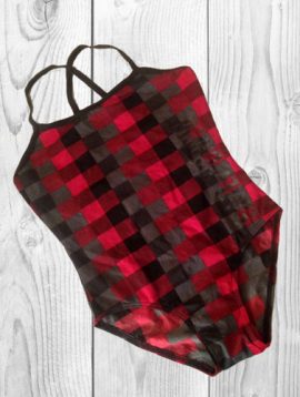 Lentiggini Check Print Cross Back One-Piece Swimsuit