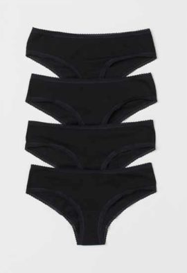 Bpc Pack of 4 Black Cotton hipster briefs