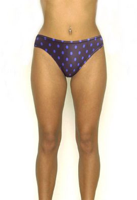 Brown With Purple Polka Dot Basic Bikini Brief