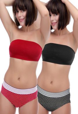 Shop 2 Tube Bra With Mix & Match Panty Set