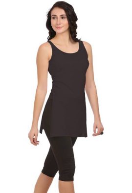 Best Fit Ladies Black Long Camisole