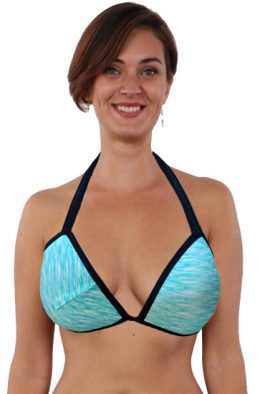 New Blue Dye Push Up Padded Halter Bra