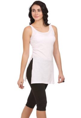 Perfect Fitted Ladies White Long Camisole