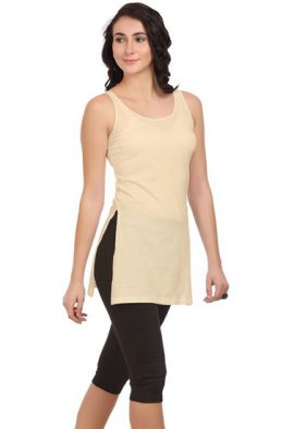 Ultra Soft & Comfy Cotton Beige Long Camisole