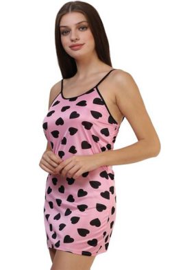 Evening Romance Heart Print Babydoll Chemise