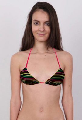 FRE3GUN Multicolor Stripe Halter Bra