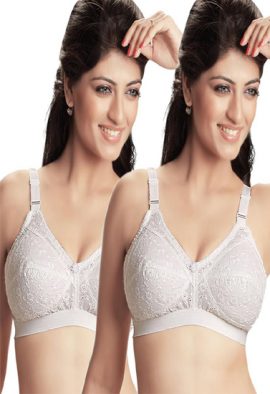 Ladies Pk Of 2 Plus Size White Chicken Work Bra