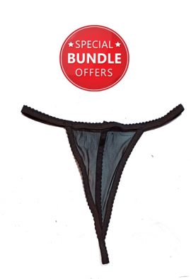 Snazzyway Black Designed Transparent Thong