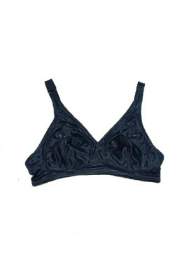 Guo Black Floral Embroidered Designed Push Up Bra