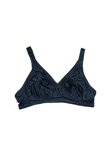 Guo Black Floral Embroidered Designed Push Up Bra