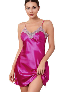 100 % Silk satin lace trim babydoll lingerie