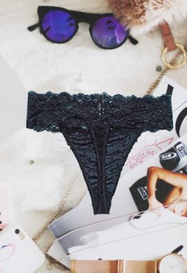 Snazzy Full Transparent Seductive Black Lace Panty