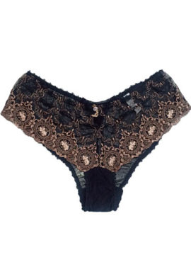 Vassarette Black transparent Lace Hipster Panty