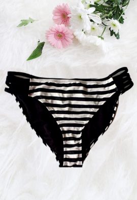 Now Side Straps Black & White Bikini Bottom