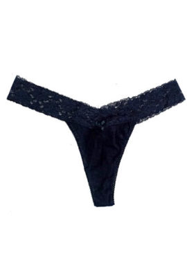 Seductive V-Cut Lace Trim Thong Panty Underwear