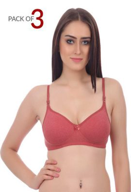 Snazzy Soft & Cozy Cotton Bra-Pk Of 3