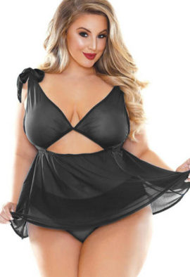 Plus size seductive babydoll nightwear