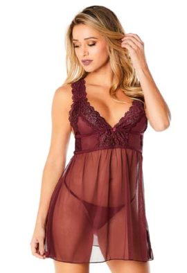 French Daina Seductive seethrough babydoll nightwear