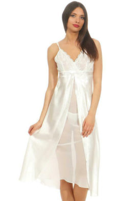 French Daina Silk Satin Elegant womens bridal Nighty