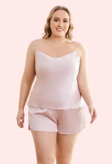 Stylish Plus Size Cami Top Shorts Nightwear