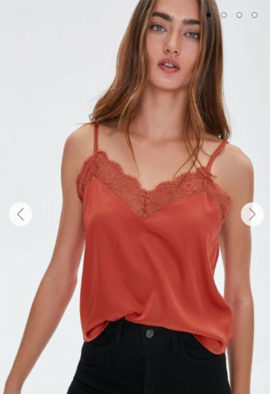 Women's Lace Trim Satin Camisole