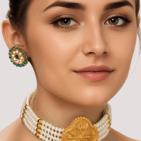 Dropship Royal Blossom Pearl Necklace with Ornate Floral Gold Pendant